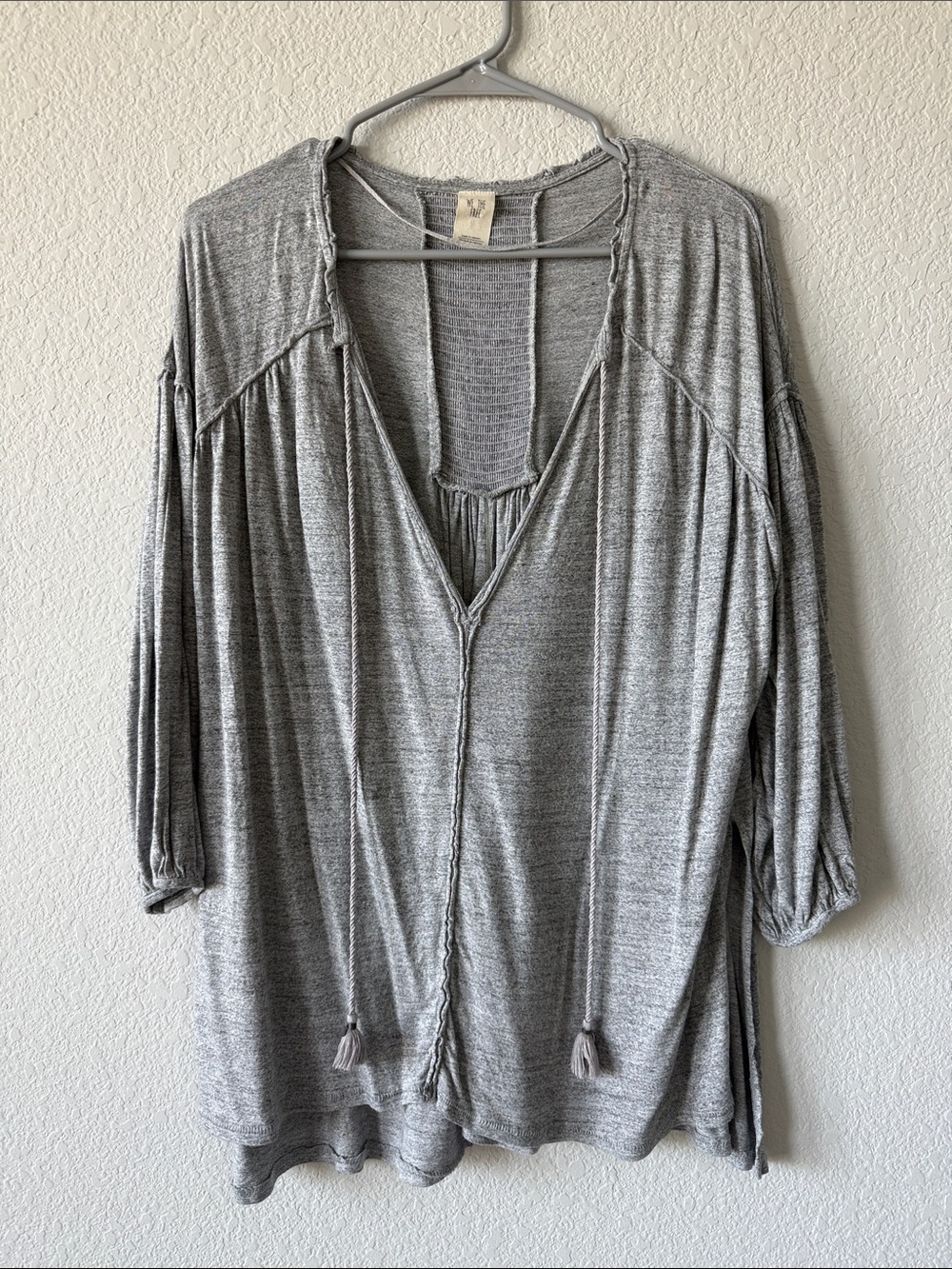 We The Free Lightweight Gray Boho V-Neck Tunic